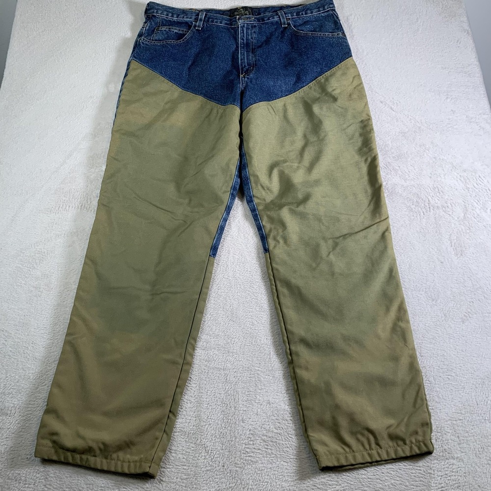 Vintage RedHead Pants Mens 40x32 Blue Green RH Field Hunting Denim Canvas‎ Jeans
